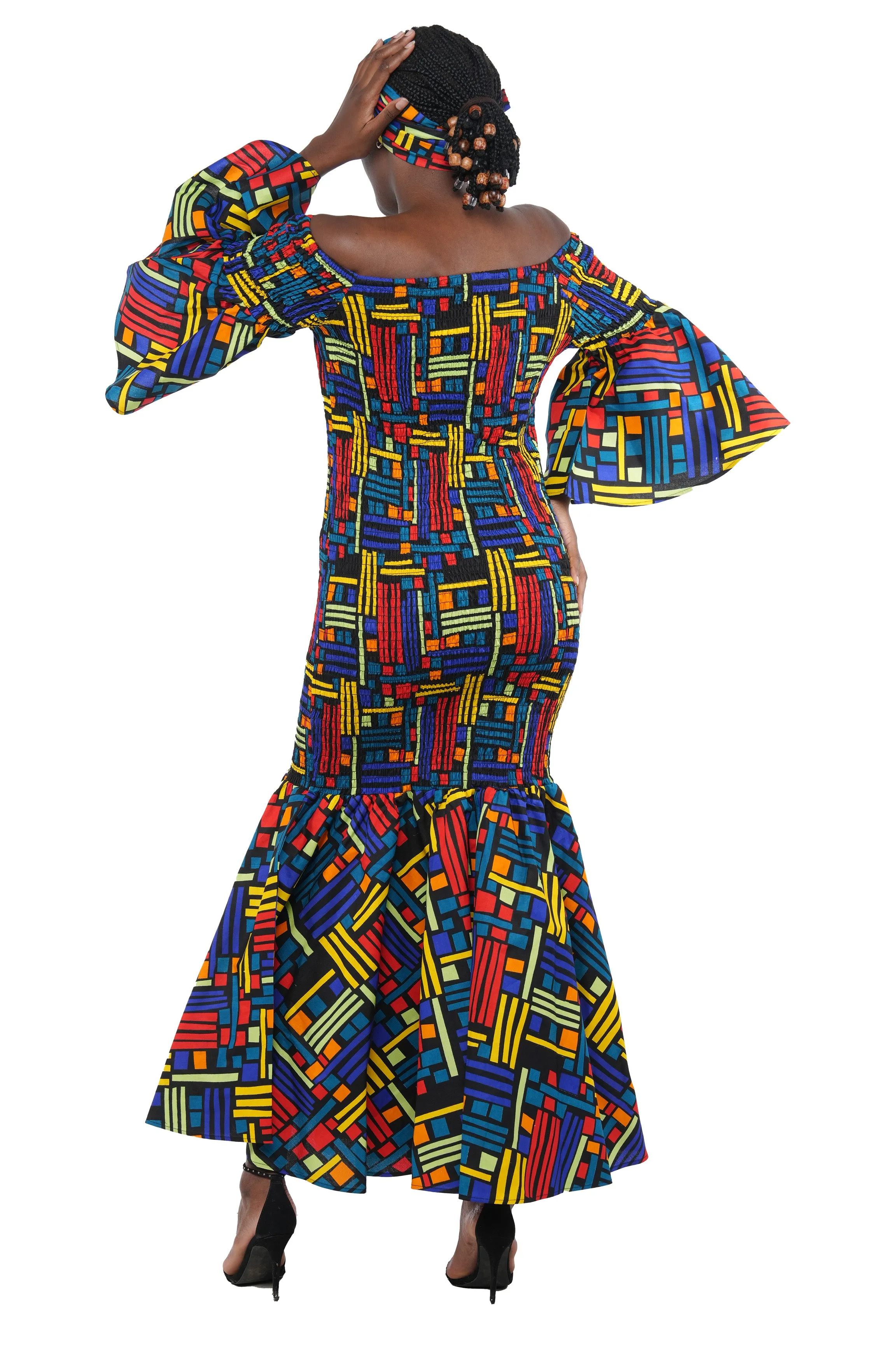 African Long Smoked Mermaid/Fish Tail Dress