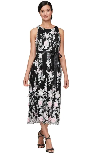 Alex Evenings 81171760 - 3D Floral Applique Tea-Length Dress