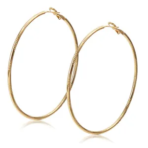 Alloy Engraved Hoop Earrings