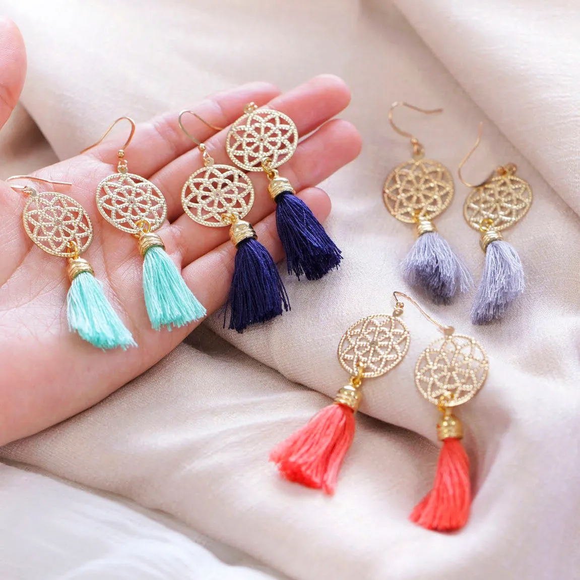 Amaya Tassel Filigree Earrings