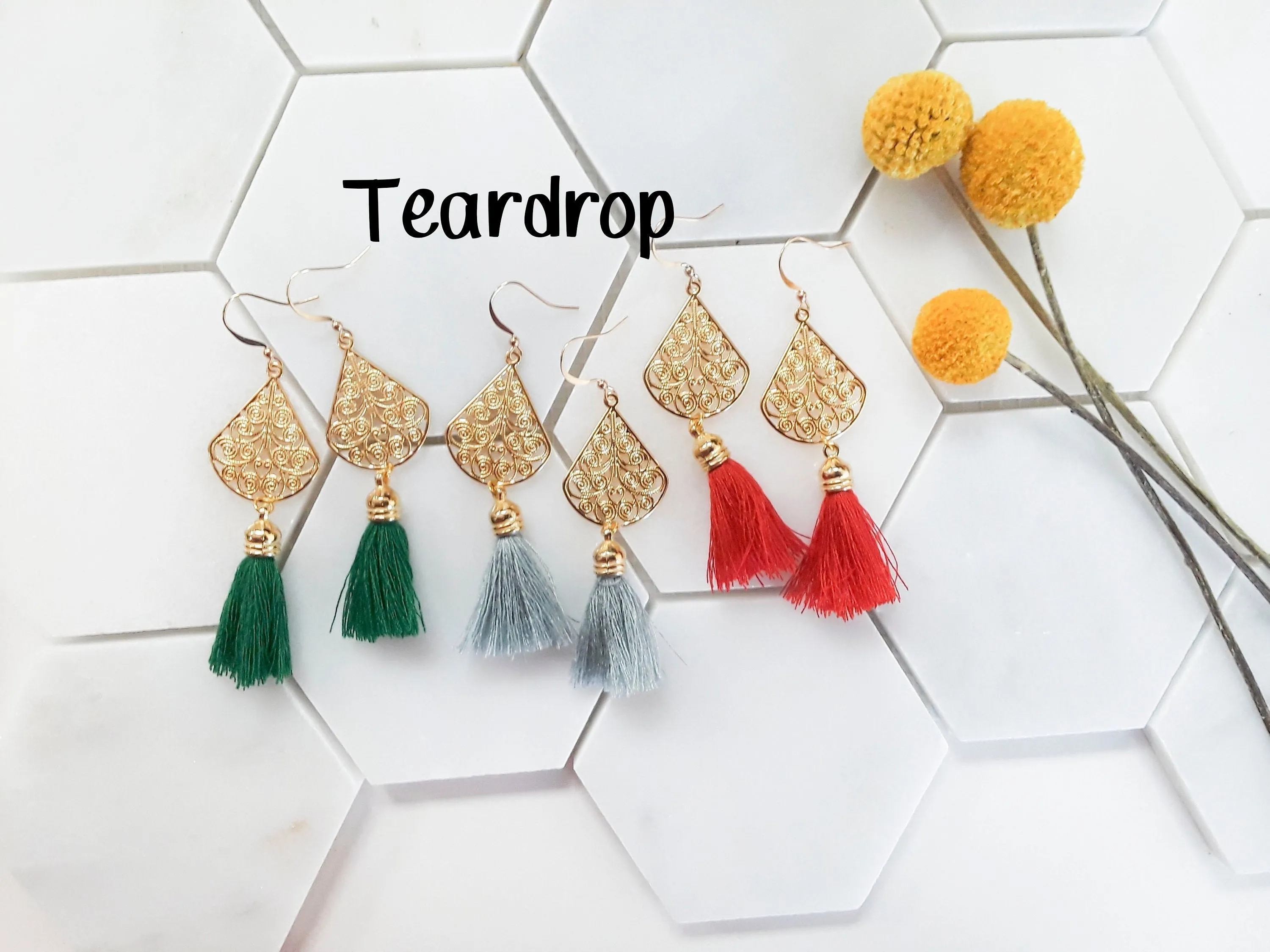 Amaya Tassel Filigree Earrings