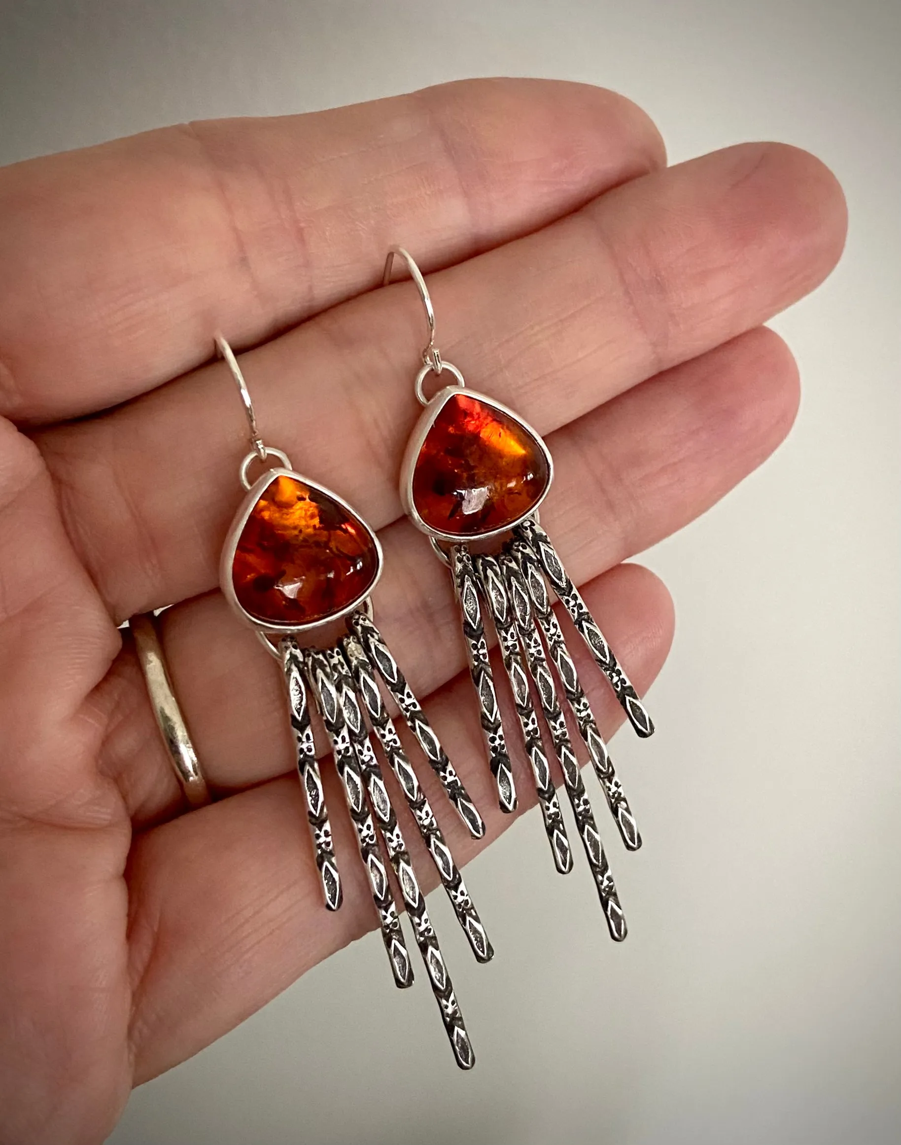 Amber Fringe Earrings