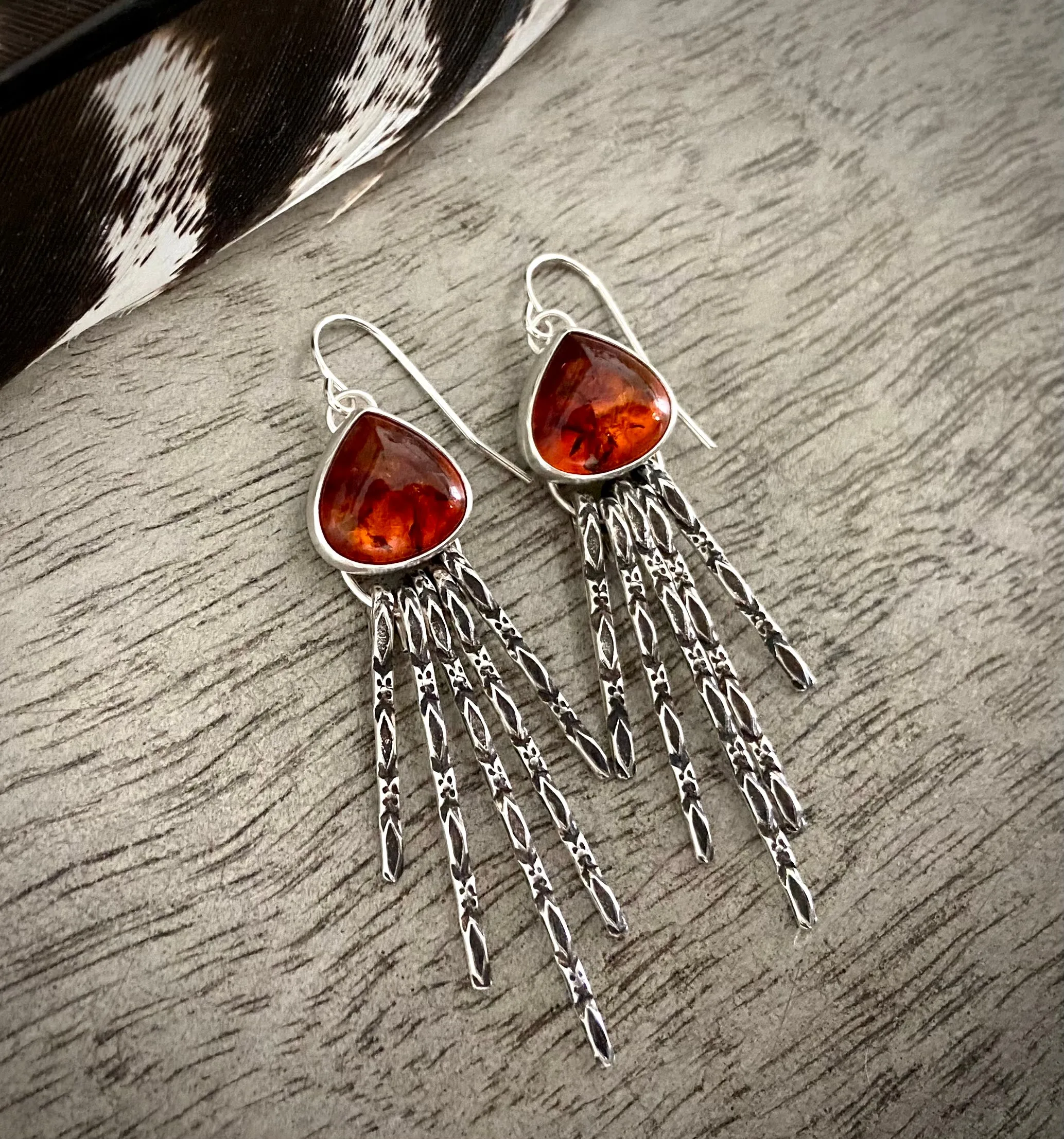 Amber Fringe Earrings