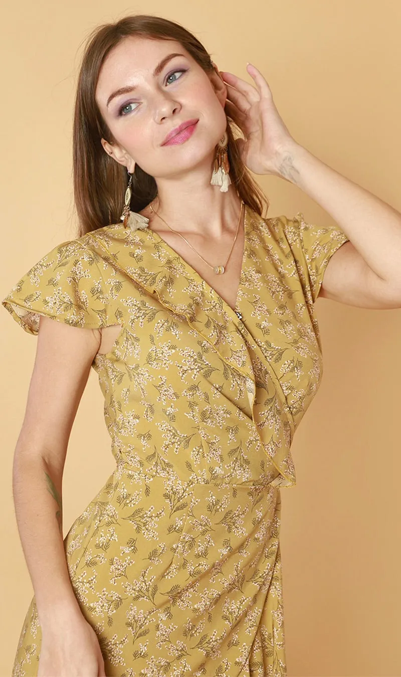 AMBROSIA Wraparound Dress (Mustard)