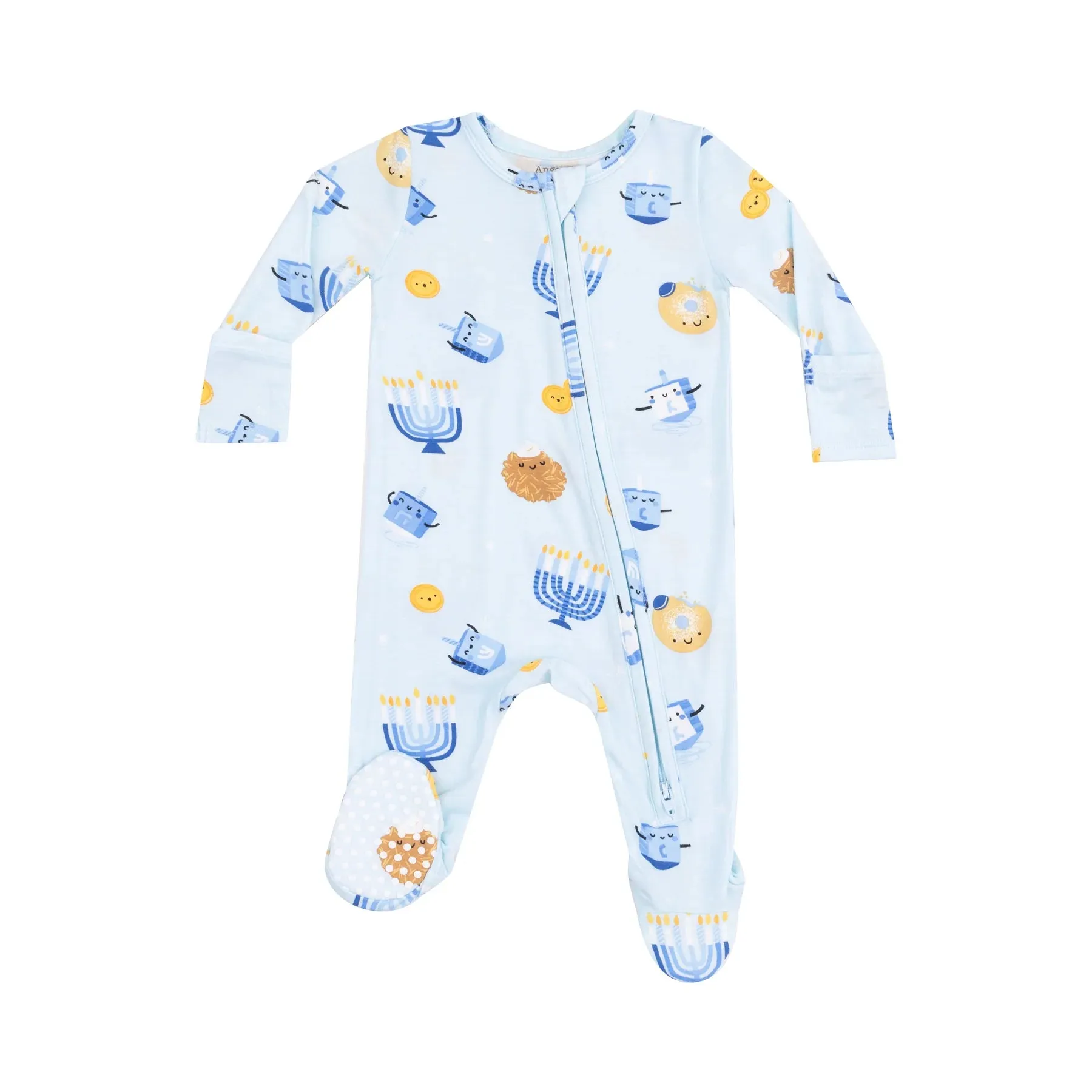 Angel Dear Hanukkah 2-Way Zip Footie Blue