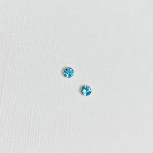Aquamarine Crystal Stud Earrings