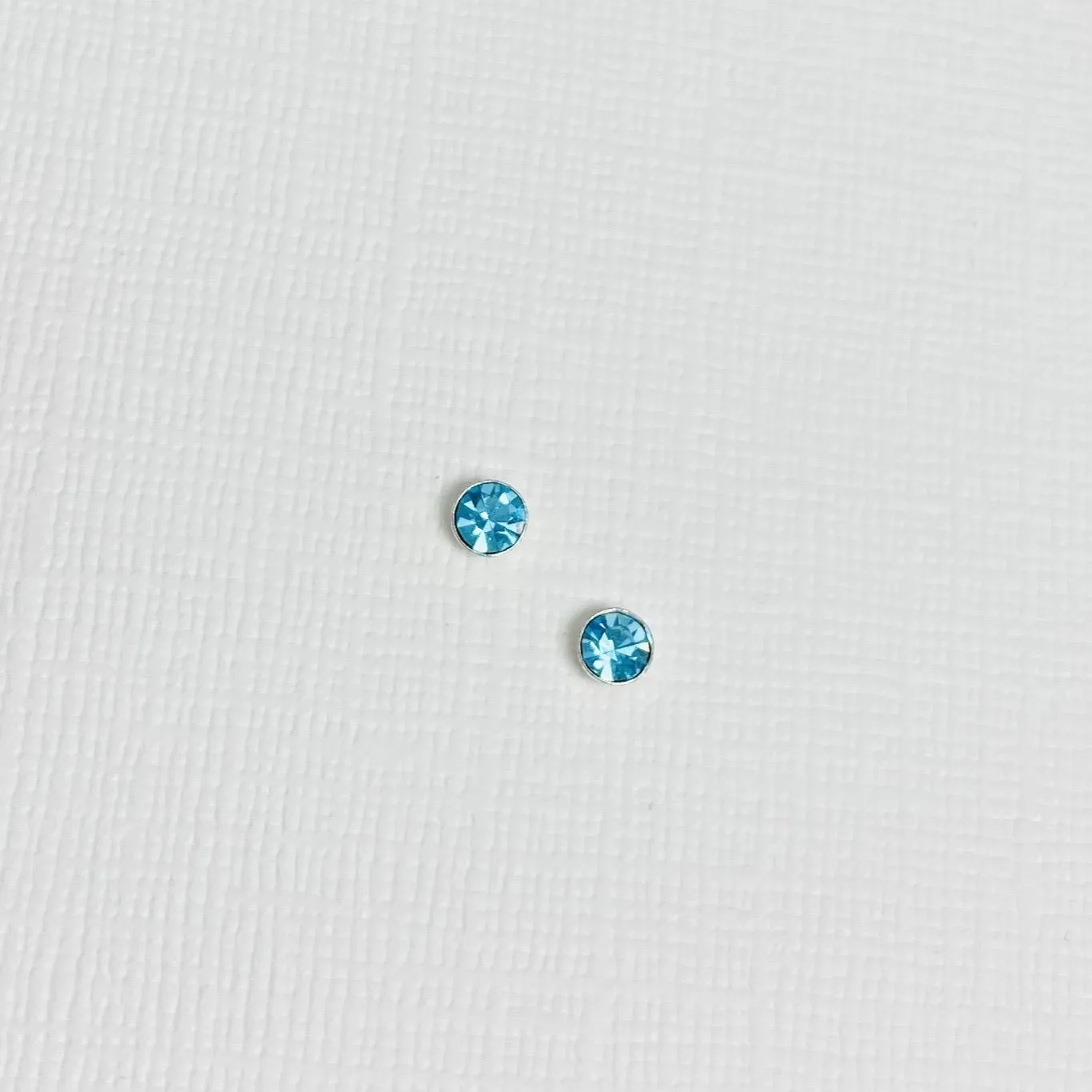 Aquamarine Crystal Stud Earrings
