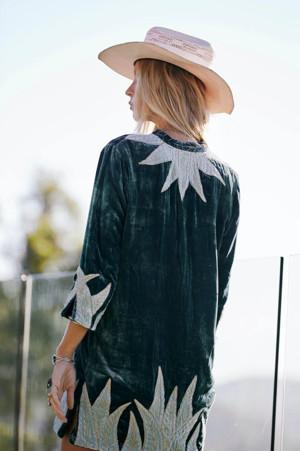 Aquarius Velvet Tunic Dress - Deep Teal