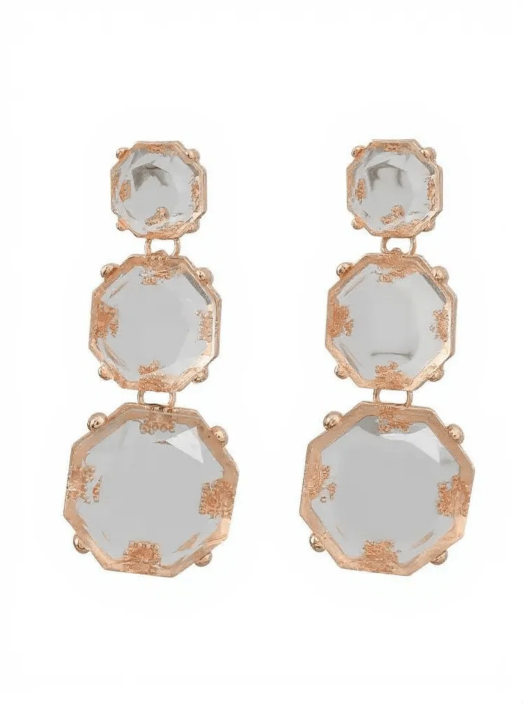 Artsy Rhinestone Long Drop Earrings