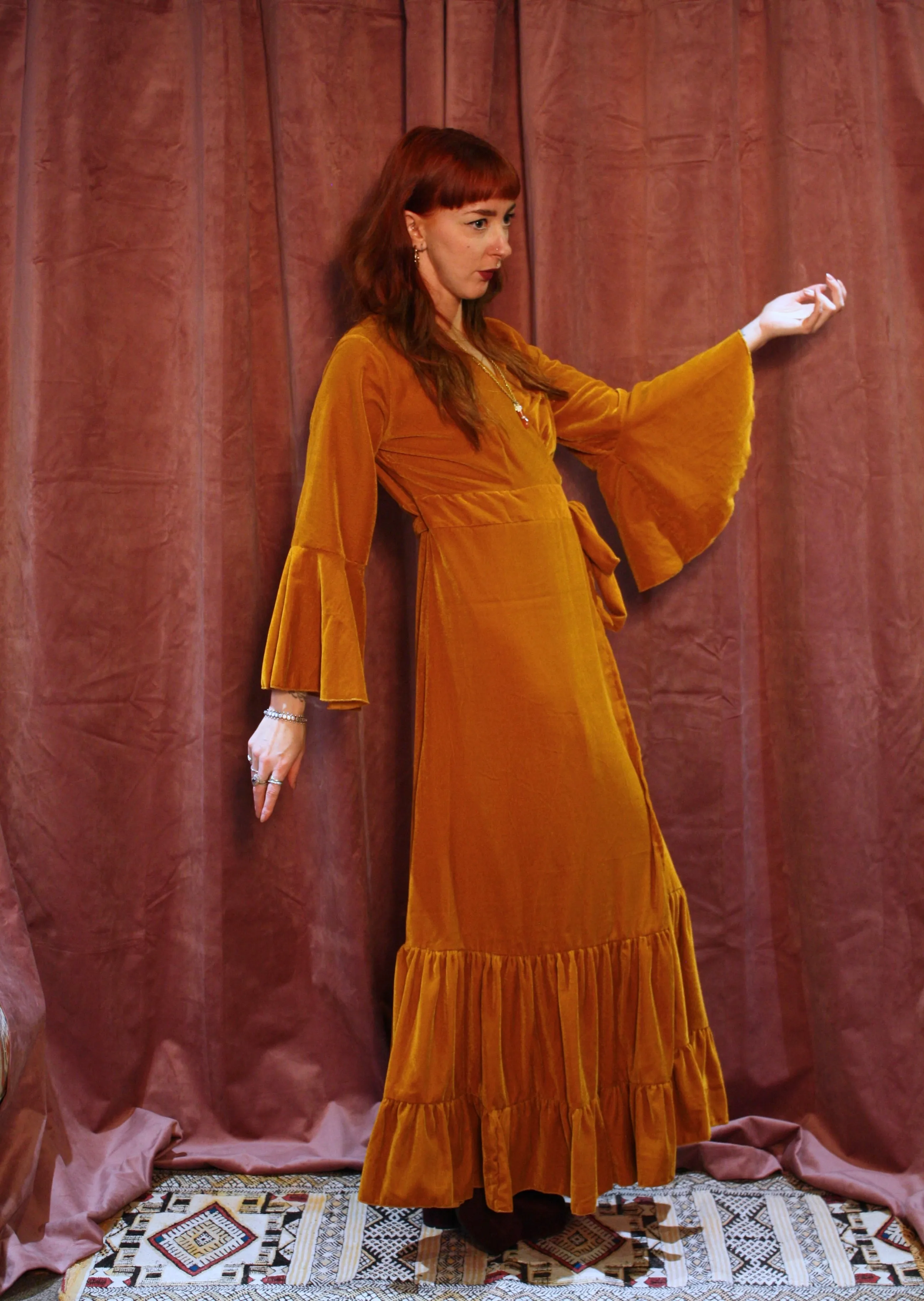 'Astrid' Velvet Wrap Dress