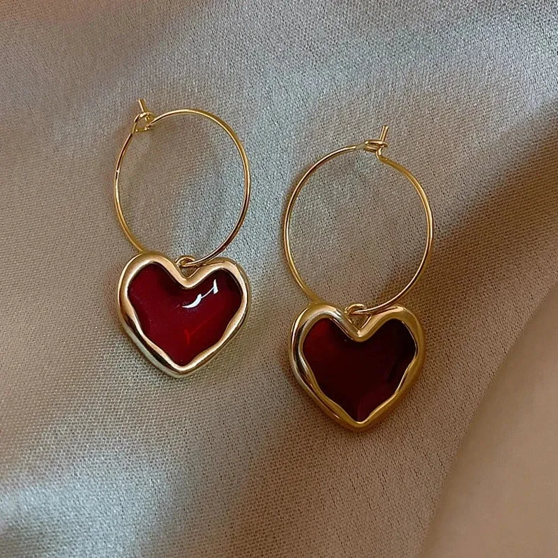 Asymmetric Hollow Love Tassel Earrings