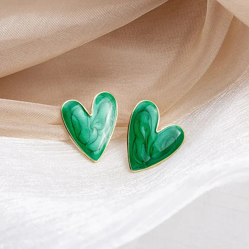 Asymmetric Hollow Love Tassel Earrings
