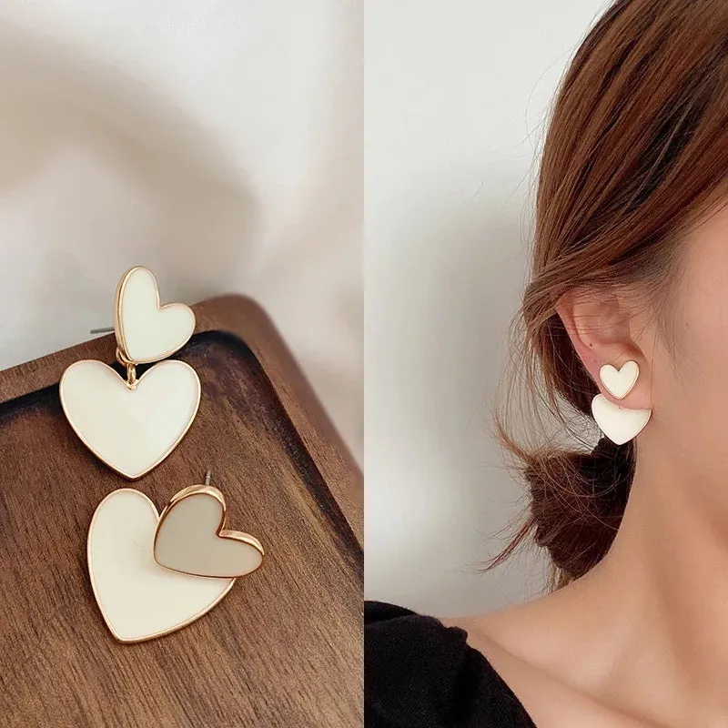Asymmetric Hollow Love Tassel Earrings