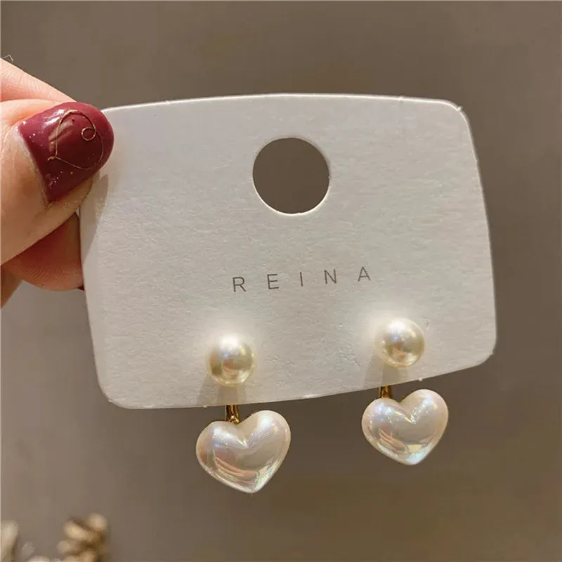 Asymmetric Hollow Love Tassel Earrings