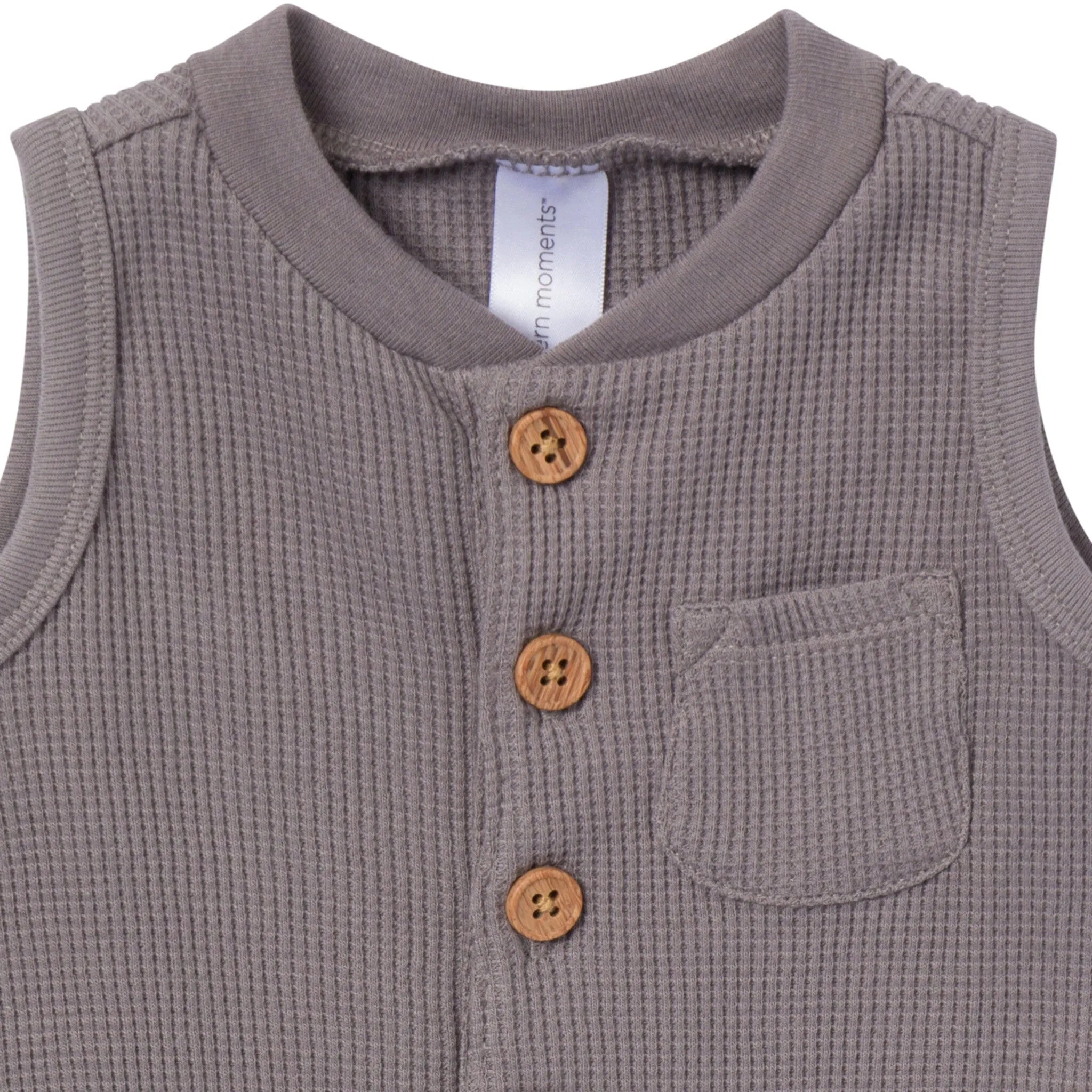 Baby Boys Medium Grey Sleeveless Romper