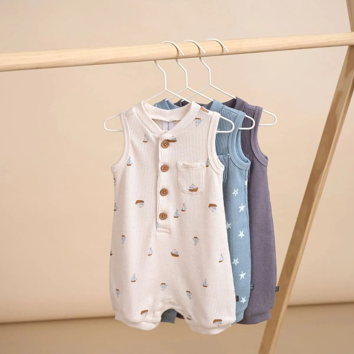 Baby Boys Medium Grey Sleeveless Romper