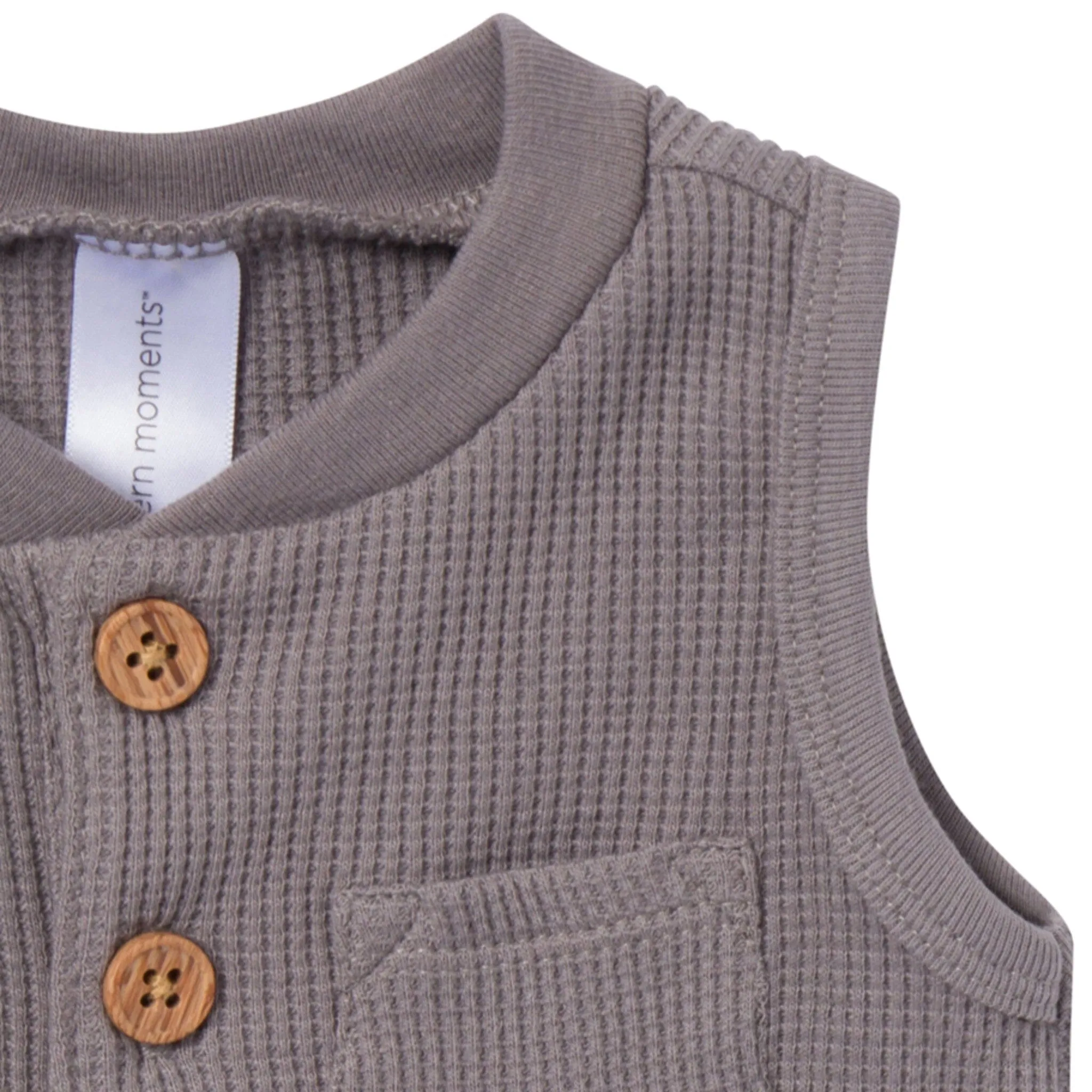 Baby Boys Medium Grey Sleeveless Romper