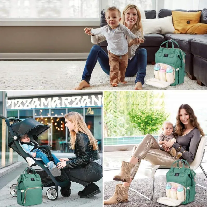 Baby Diaper Bag Backpack For Travel - Green