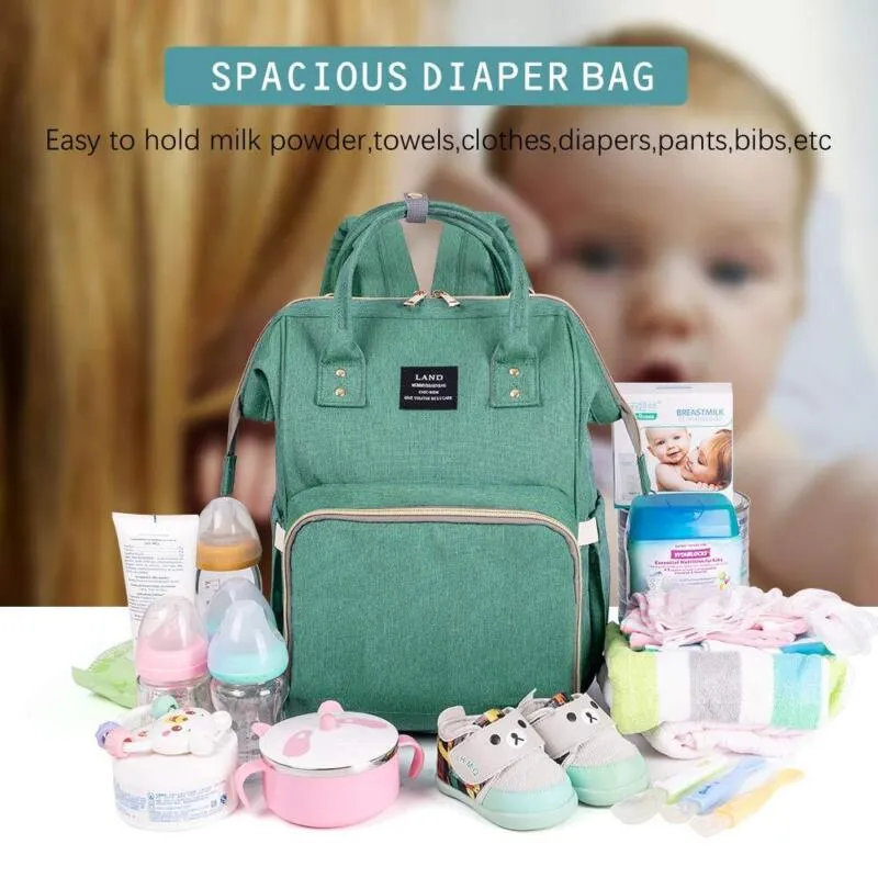 Baby Diaper Bag Backpack For Travel - Green
