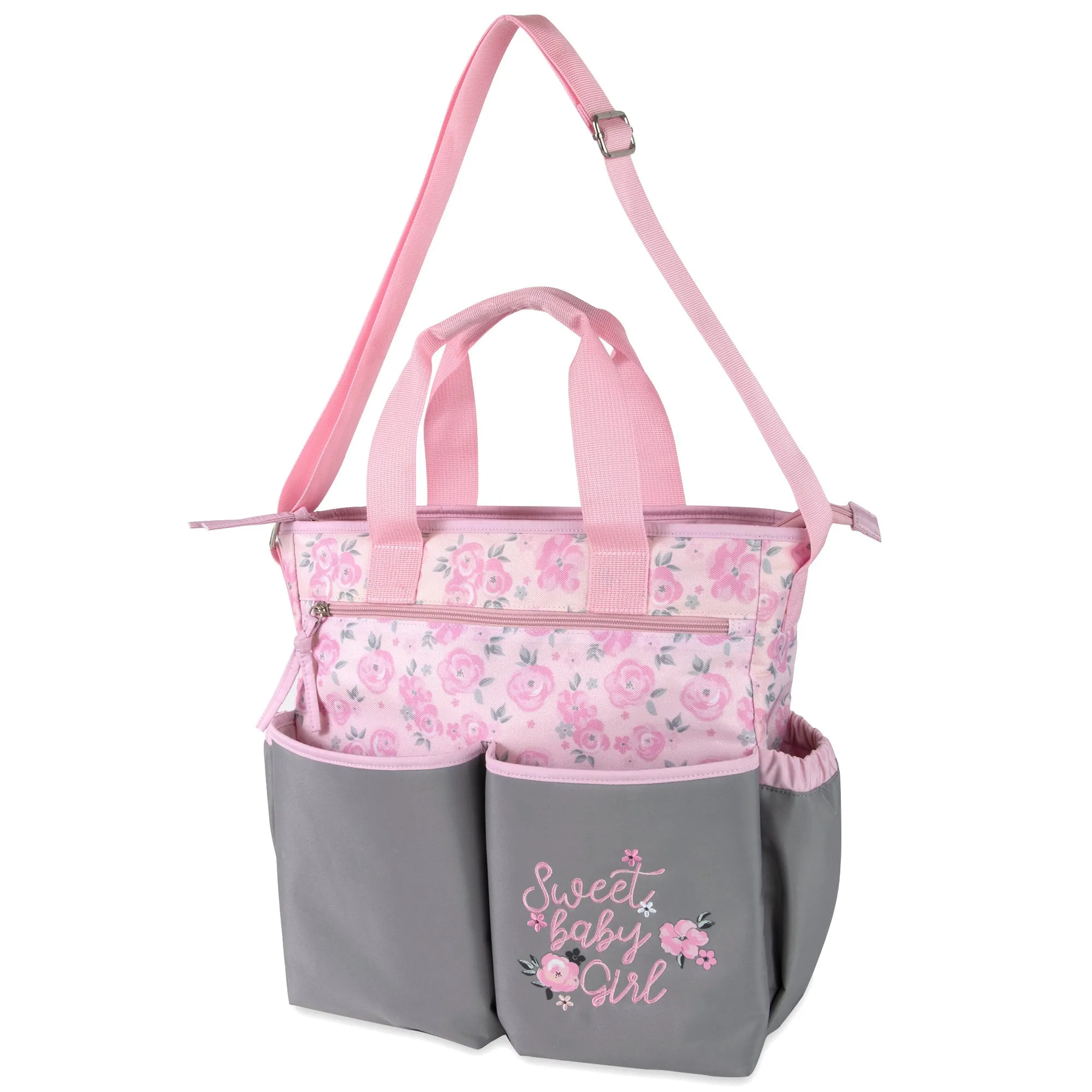 Baby Essentials 3 In 1 Pink Baby Girl Themed Diaper Bag Wholesale