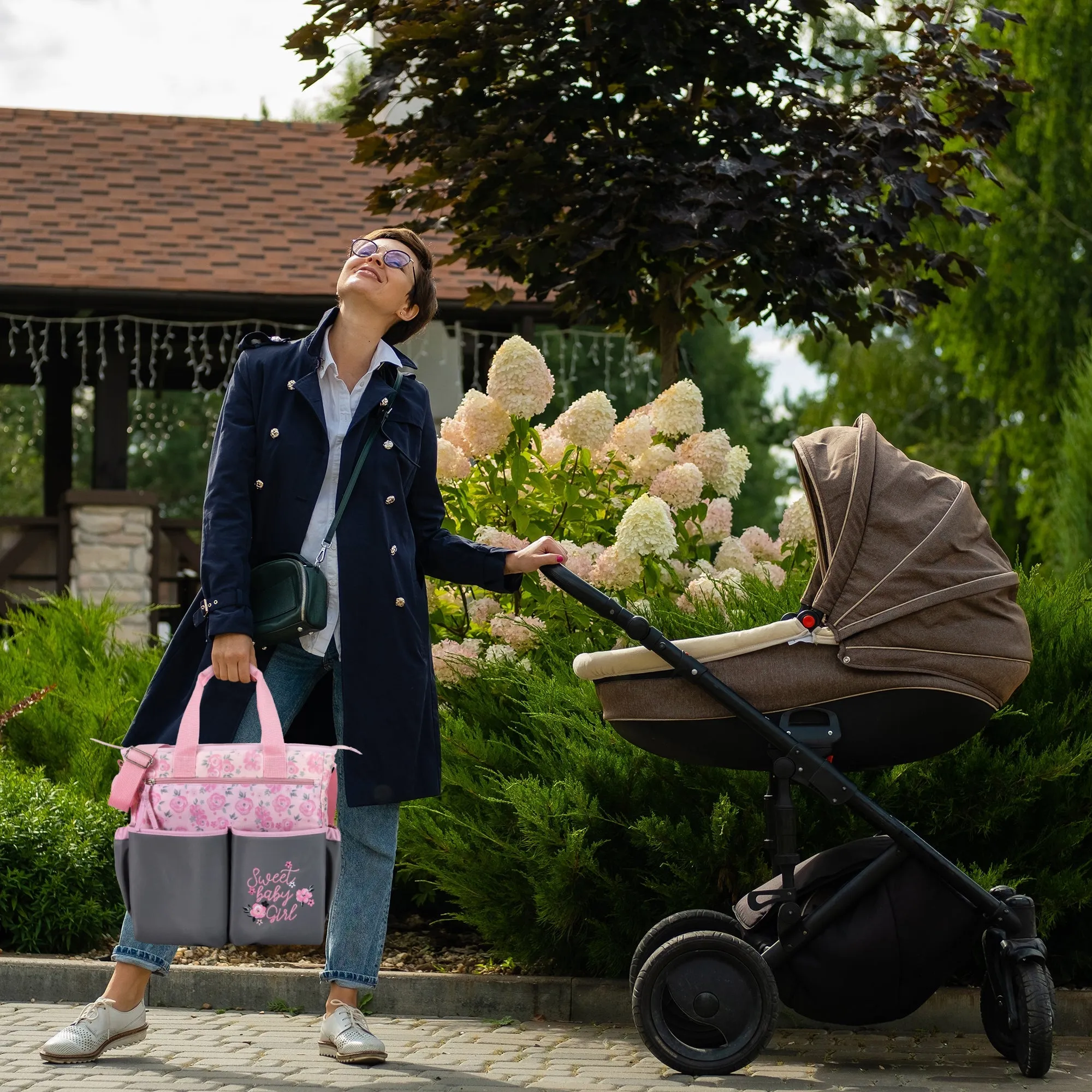 Baby Essentials 3 In 1 Pink Baby Girl Themed Diaper Bag Wholesale