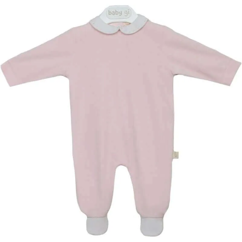 Baby Girls Pink Cotton Babygrow