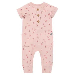 Baby Girls Tossed Daisy Short Sleeve Long Leg Romper