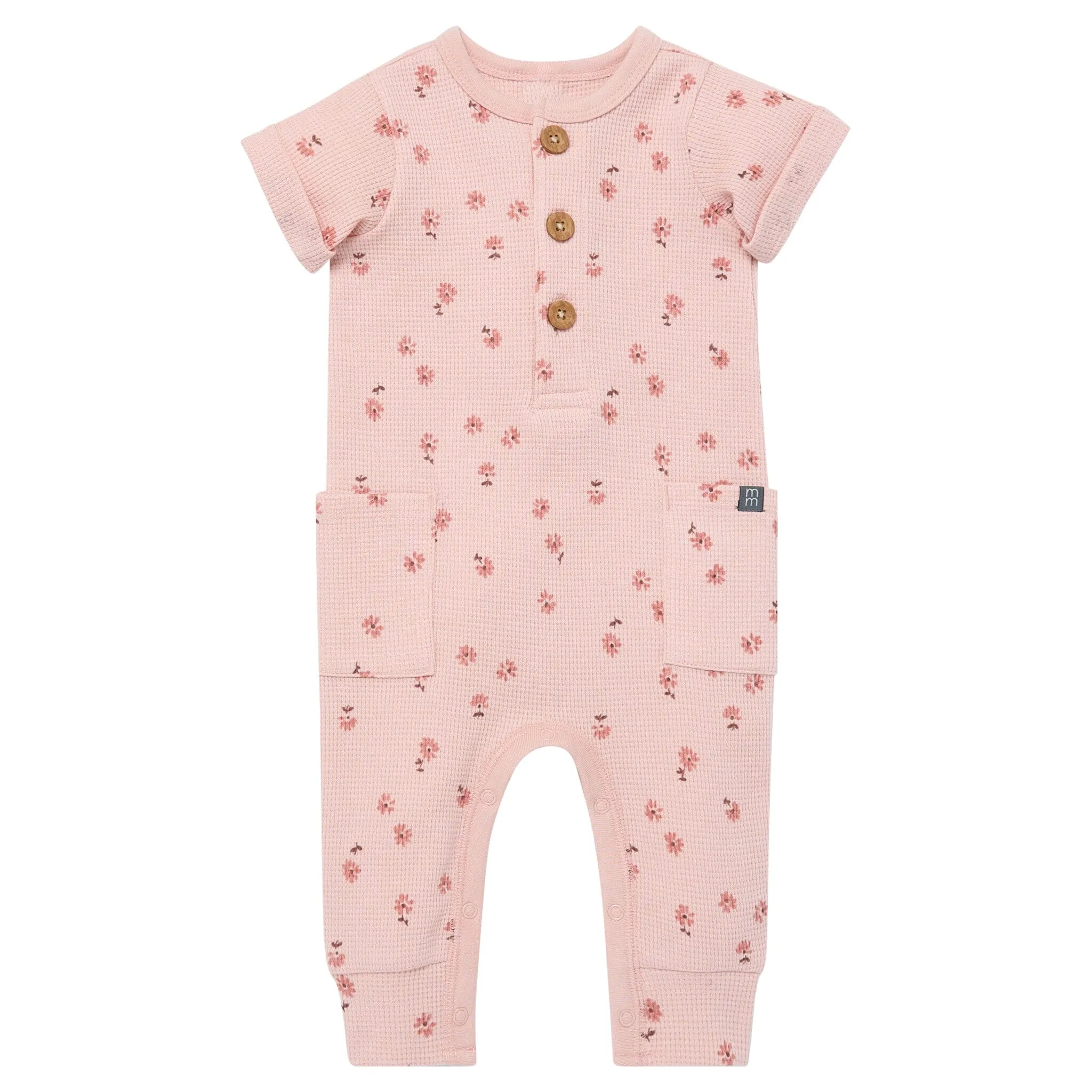 Baby Girls Tossed Daisy Short Sleeve Long Leg Romper