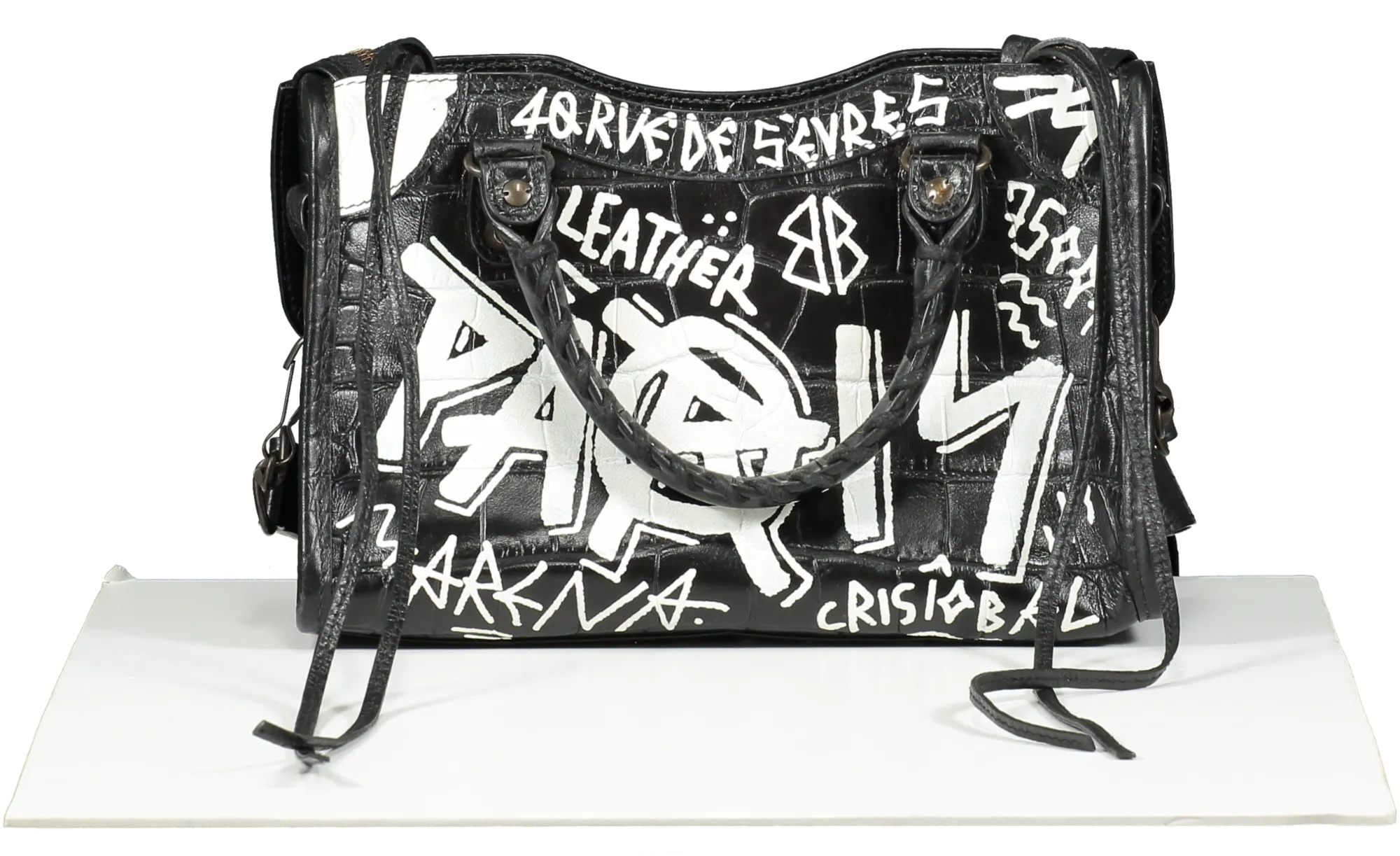 Balenciaga Black Mini Classic City Graffiti Bag
