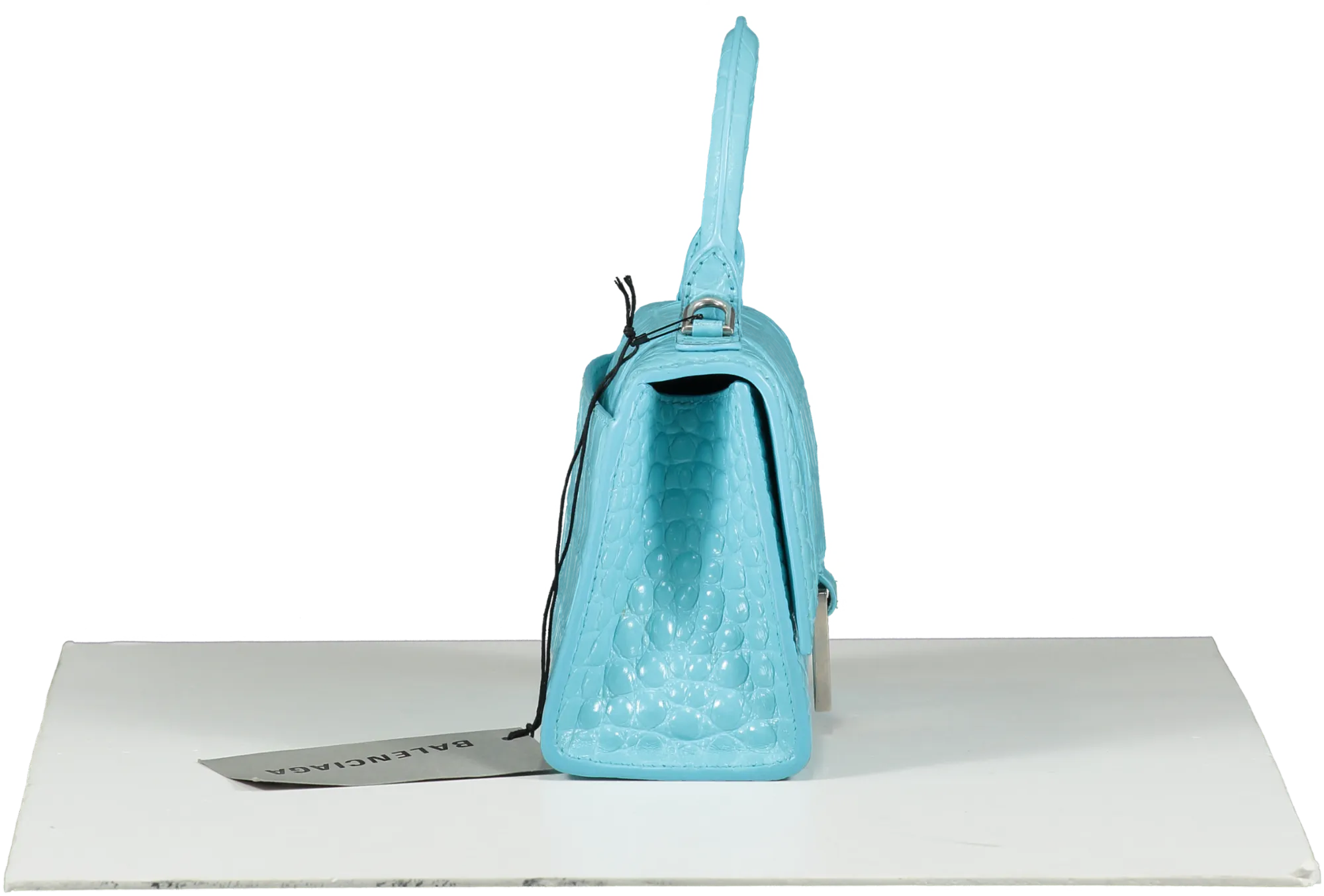 Balenciaga Blue Hourglass Top-handle Bag Turquoise One Size
