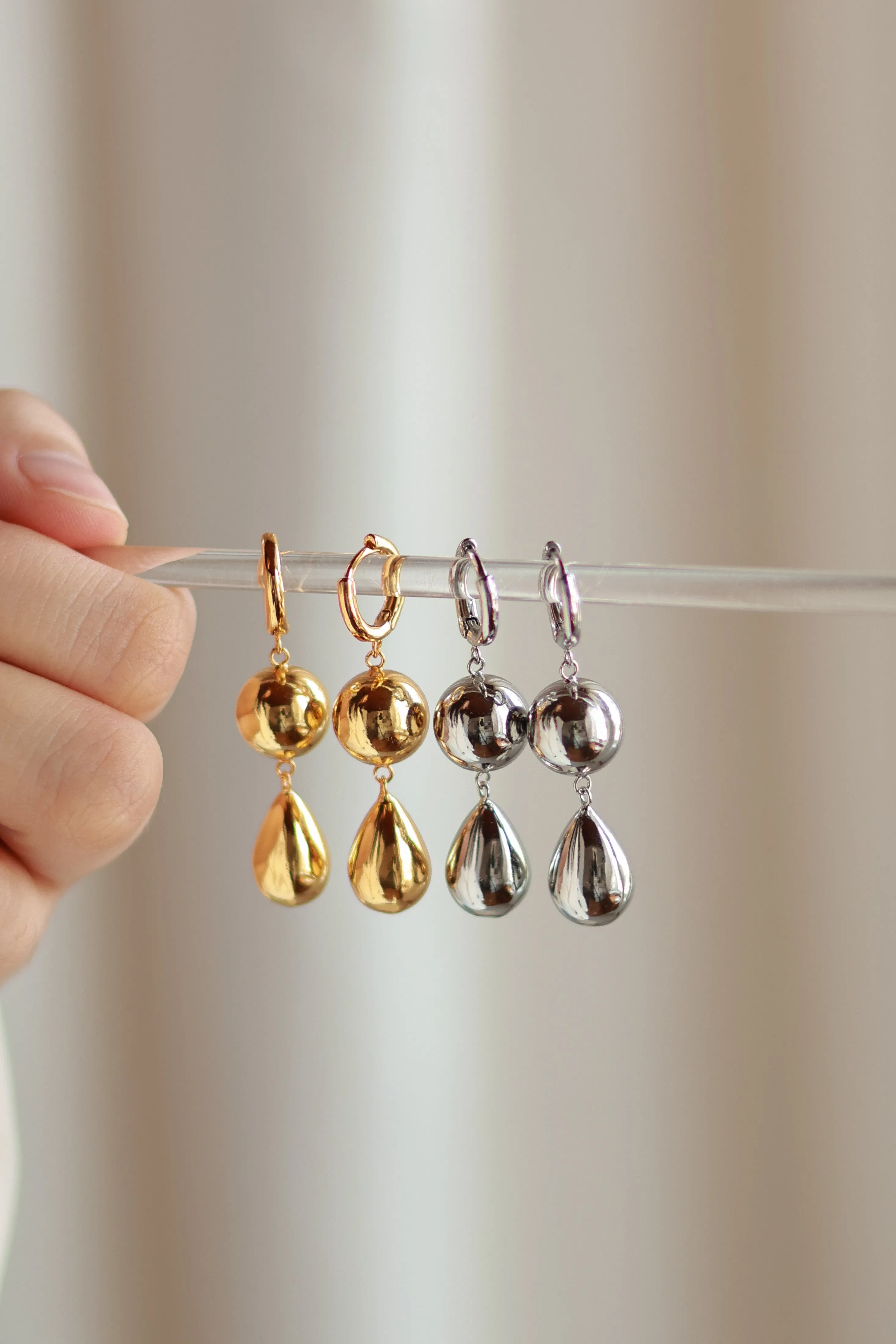 Ball & Teardrop Dangle Earrings