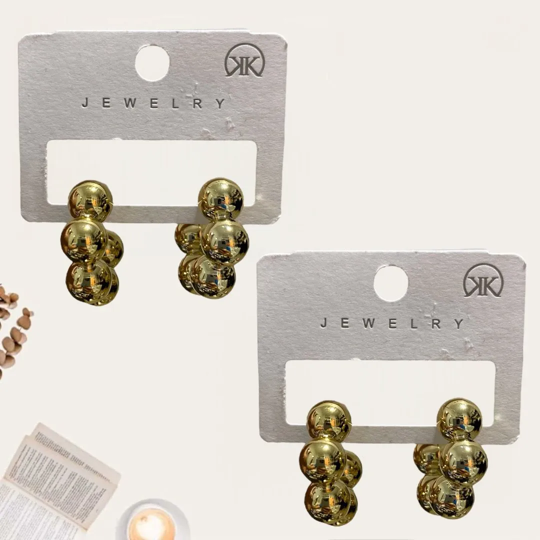 Ball Hoop Stud Earrings
