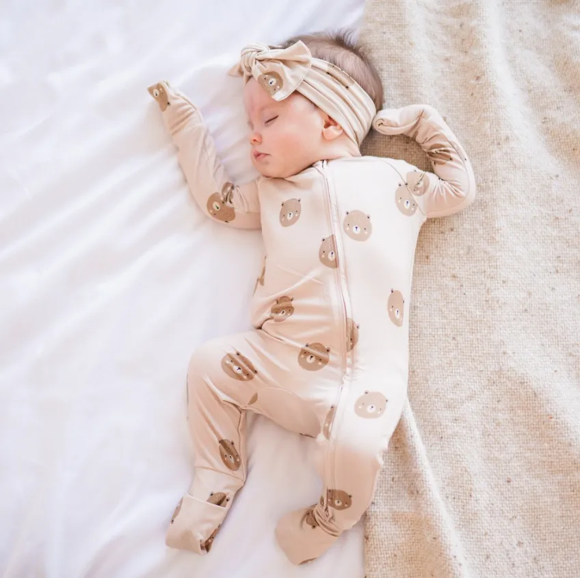 Bamboo 2-Way Convertible Zip Romper-Teddy