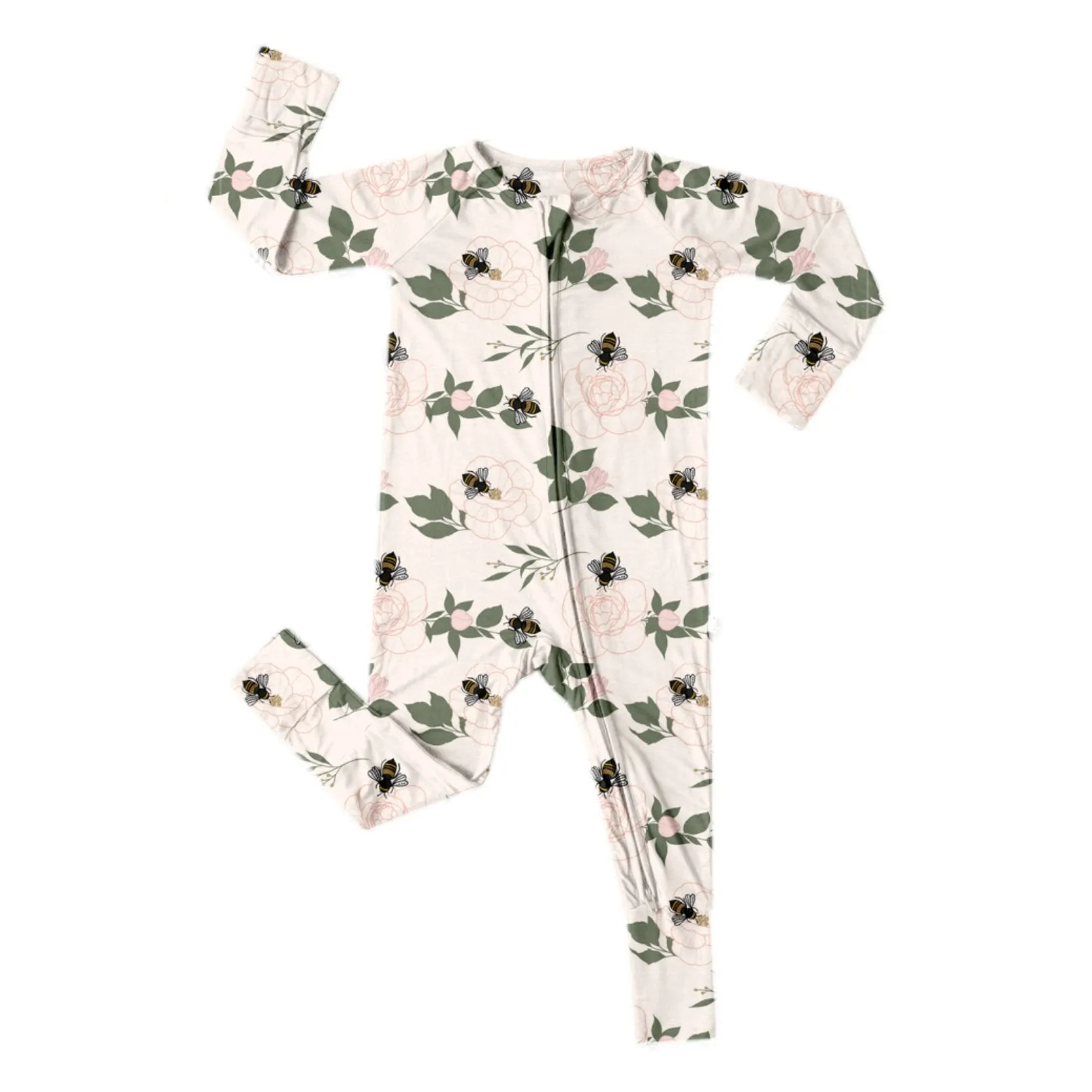 Bamboo Convertible PJs - Pink Peony