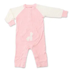 Bamboo Long Sleeve Romper (Cotton Candy/Giraffe)