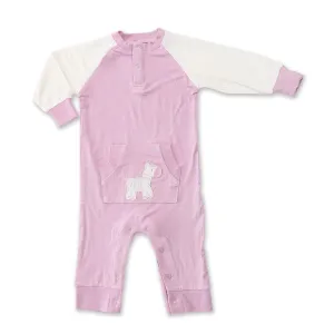 Bamboo Long Sleeve Romper (Orchid/Zebra)
