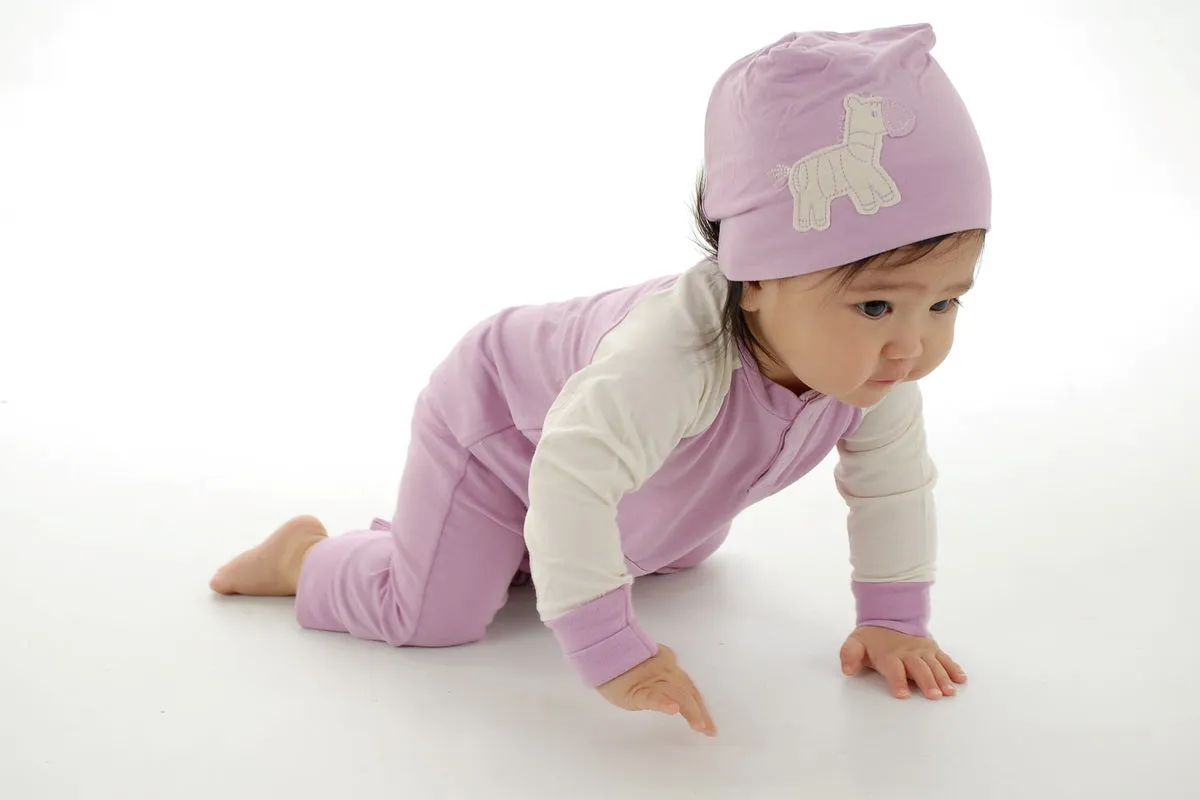 Bamboo Long Sleeve Romper (Orchid/Zebra)