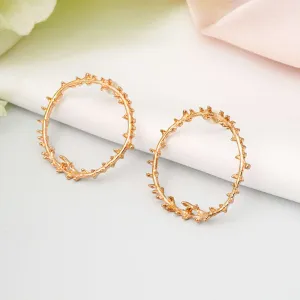 Baroque Ring Gold Stud Earrings