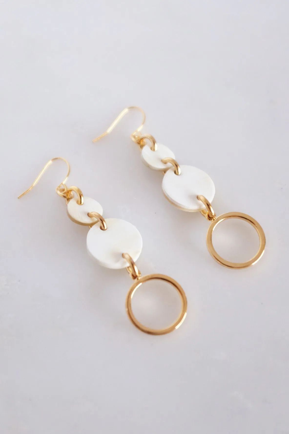 Be Crescent Drop Buffalo Horn Dangle Earrings