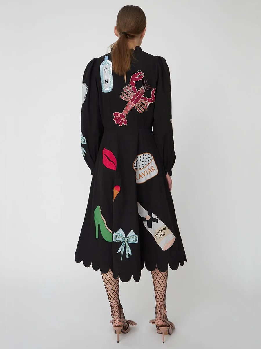 Bead Embellished Dress - Black