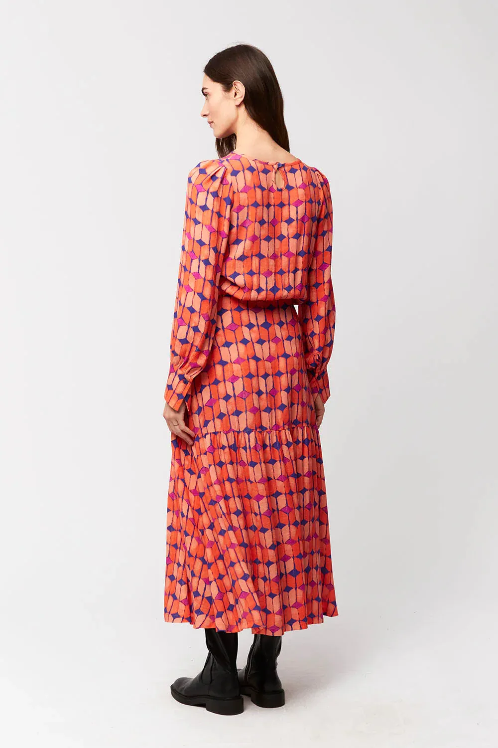 Beka Dress - Coral Geo