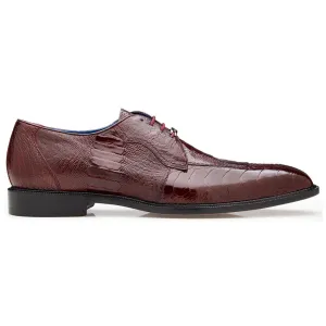 Belvedere Siena Men's Lace-Up Oxford Burgundy Genuine Ostrich Shoe