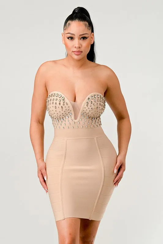 Bet On You- Strapless Bandage Dress