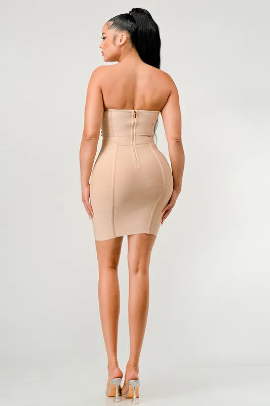 Bet On You- Strapless Bandage Dress