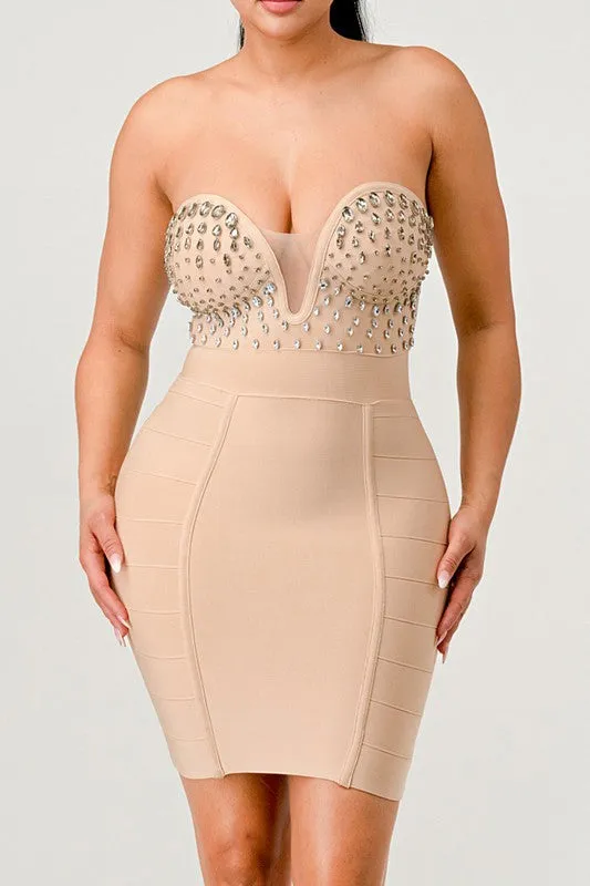 Bet On You- Strapless Bandage Dress