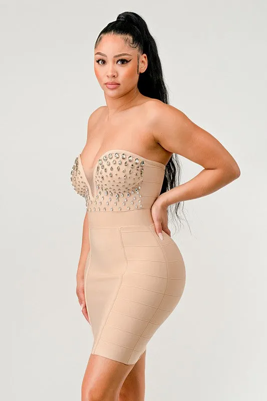Bet On You- Strapless Bandage Dress