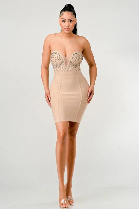 Bet On You- Strapless Bandage Dress