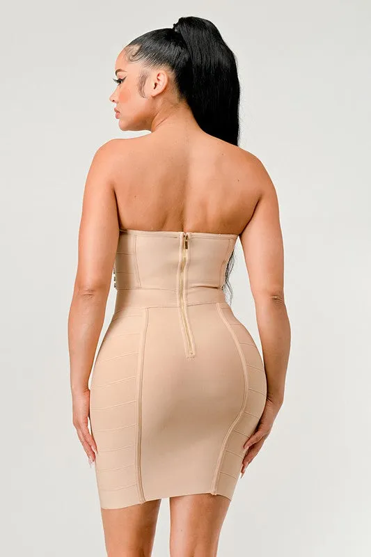 Bet On You- Strapless Bandage Dress