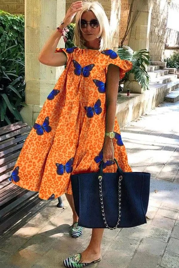 Billie - Beautiful soft dress with A-line print.
