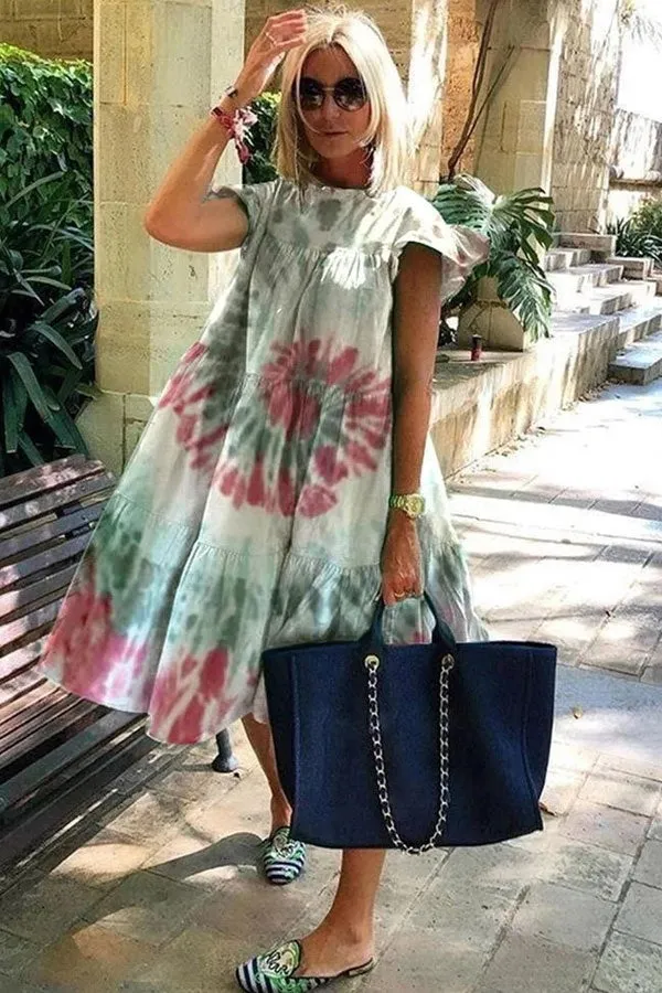 Billie - Beautiful soft dress with A-line print.